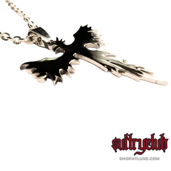 Phoenix Rises Silver Unisex Necklace - Picture 2 of 4